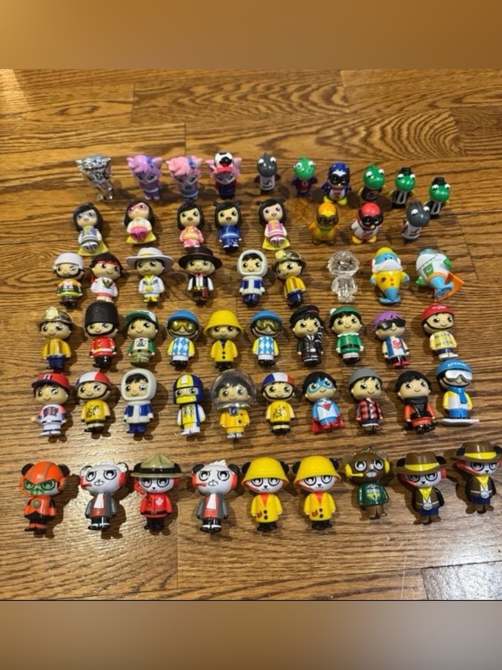 Set / Lot of 57 Ryan’s world small Figures & 3 vehicles